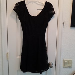 Black lace mini dress